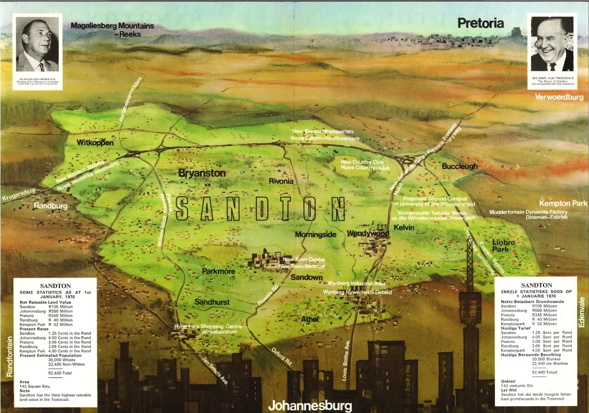 1970 map of wider Sandton area